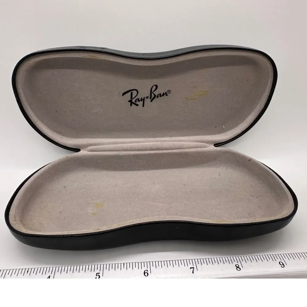 Ray-Ban Eyeglass SunGlass‎ Black Case ONLY With Light Brown Inside 7in
